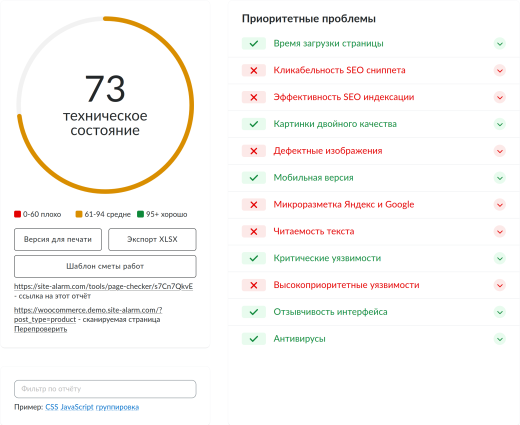 Сводка по отчёту